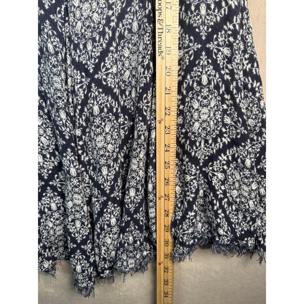 En Creme Boho Mandala Print Mini Dress Womens Medium Navy Blue Excellent Frayed - Picture 5 of 9